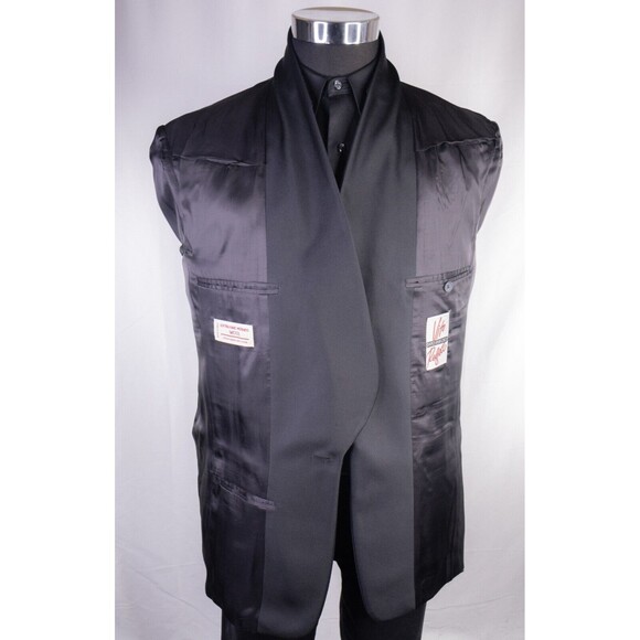 Vito Rufolo Blazer Jacket Men's Size 39-40L Made In Italy Black Solid Tuxedo - Picture 11 of 15